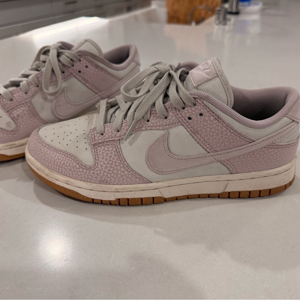 Nike Women’s Low-Top Sneakers in Light Pink and Cream with Gum Sole